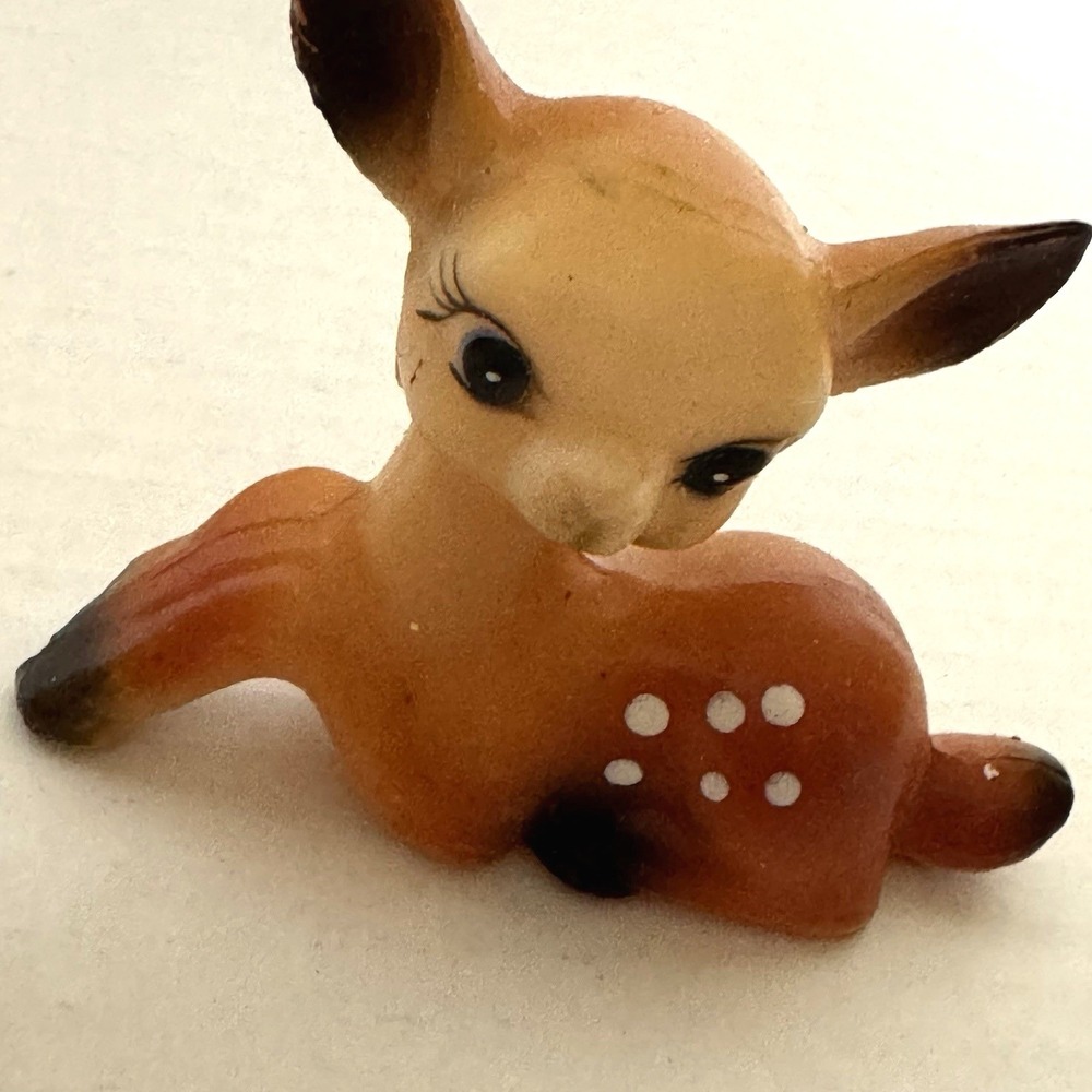 Vintage Hard Plastic Deer Bambi Laying Standing Blow Mold Figure - Picture 3 of 9
